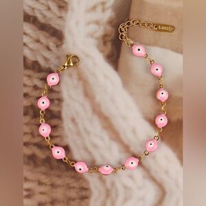 Pink Evil Eye Bracelet Q47
